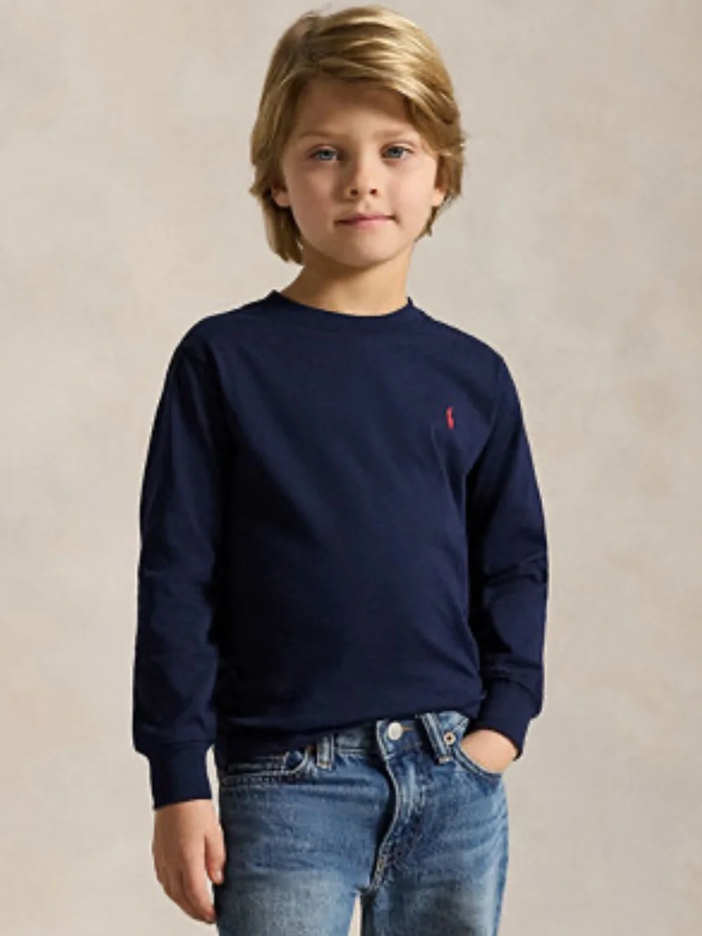 Ralph Lauren Navy Long-Sleeve Crew Tee with Yellow pony 🐴